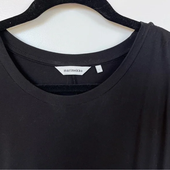 Marimekko Ikkunani Black Short Sleeve Midi Dress with Elastic Waist - Picture 7 of 13